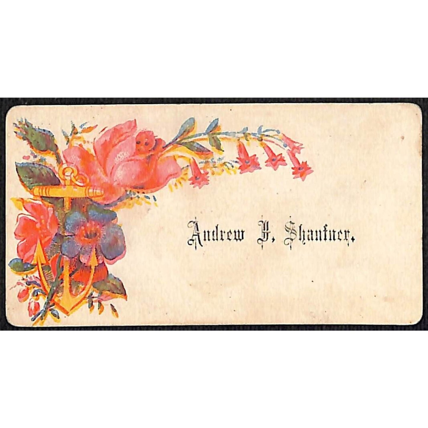 "Andrew D. Shantner" Victorian Calling Greeting Card - Floral