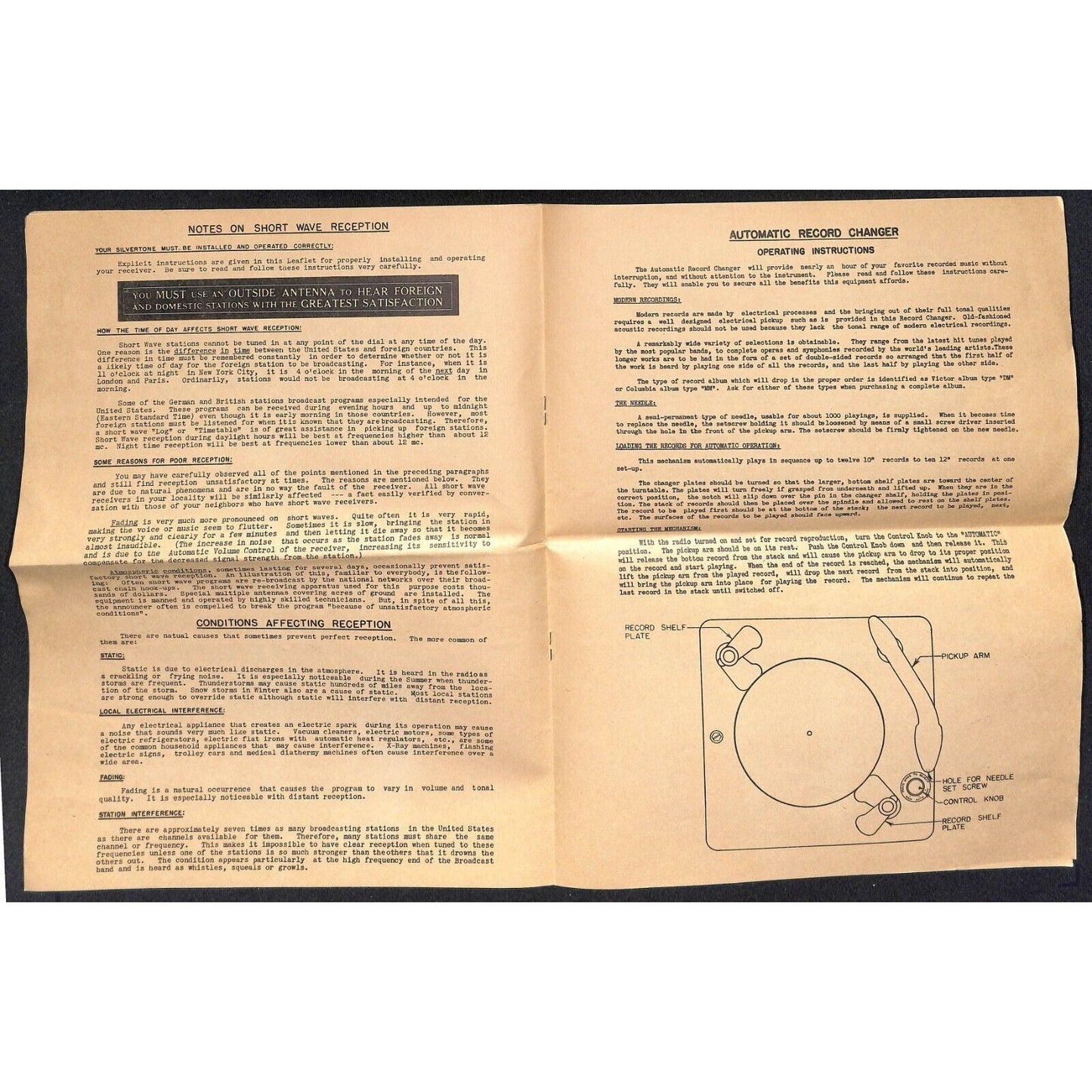 Sears, Roebuck c1931 Parts List & Instructions No. 101.658 Superheterodyne 12pp*