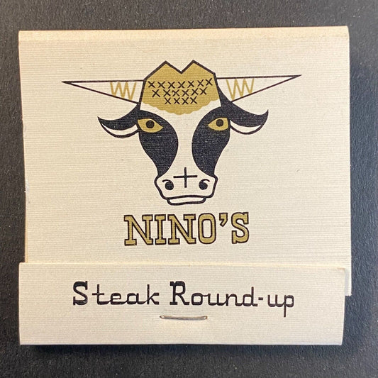 Nino's Steak Round-Up Restaurants Wisconsin c1974-80's Full Matchbook VGC