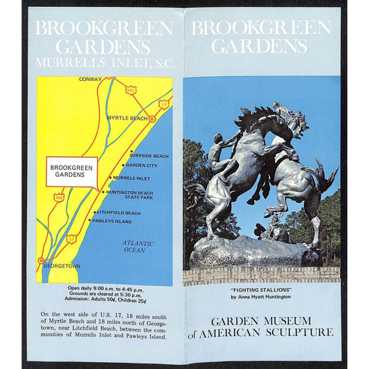 Brookgreen Gardens Murrells Inlet, SC c1970 Travel Brochure VGC