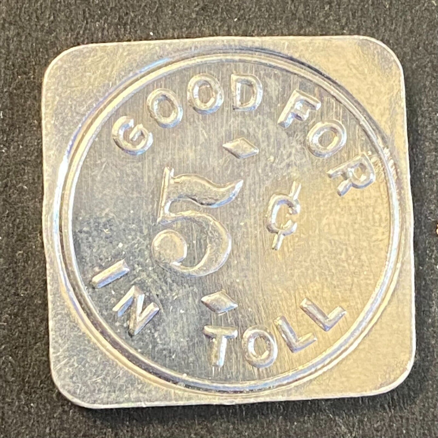 Burt County Decatur Onawa Bridge Comm G/F 5c in Toll Token Alum 22mm - UNC VGC