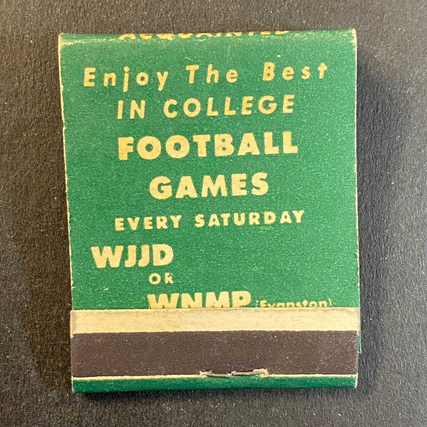 WJJD WNMP Collage Football Sinclair Chicago c1950's Full Matchbook Scarce