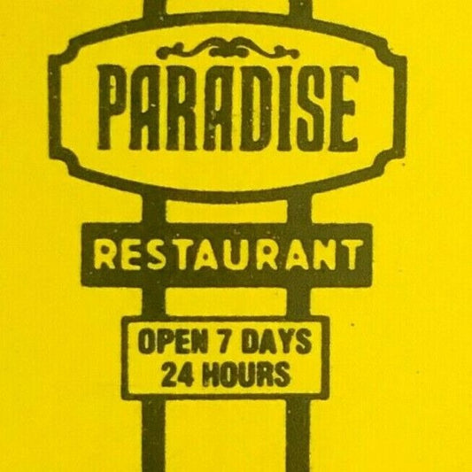Bridgeview IL Paradise Restaurant c1970's-80's Full Matchbook