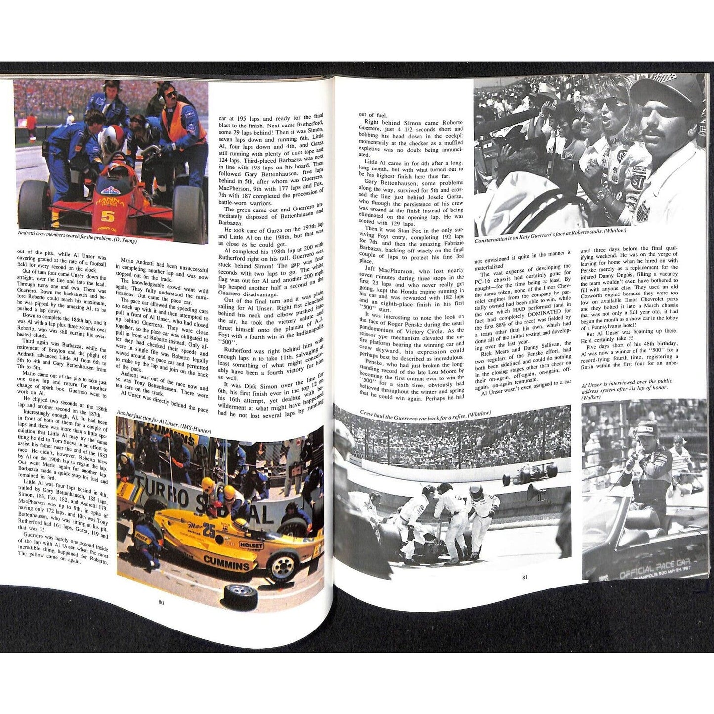 1987 Hungness Indianapolis 500 Yearbook Racing VGC 203pp 1lb 5oz