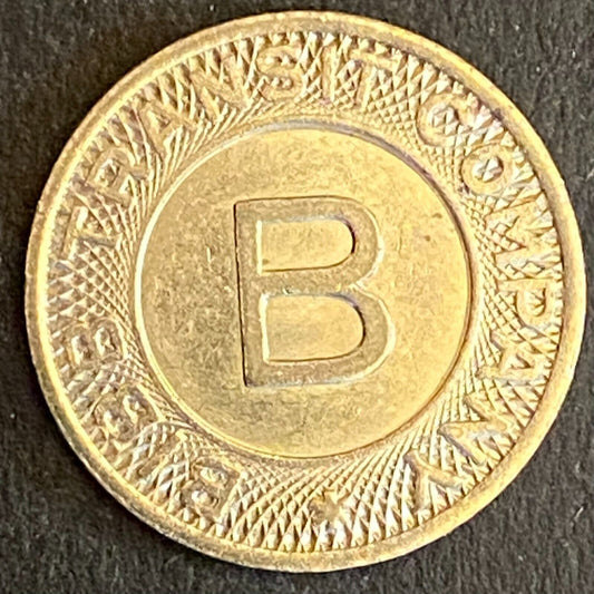 Bibb Transit Company (Macon, GA) G/F One Fare Transit Token 16mm (#2)