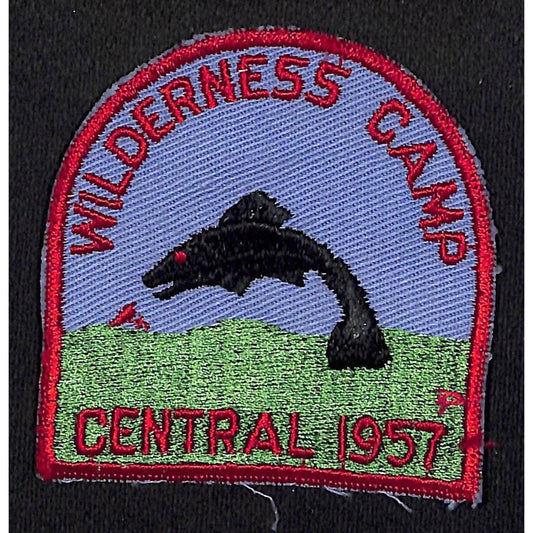 Boy Scouts BSA Wilderness Camp Central 1957 Embroidered Patch VGC