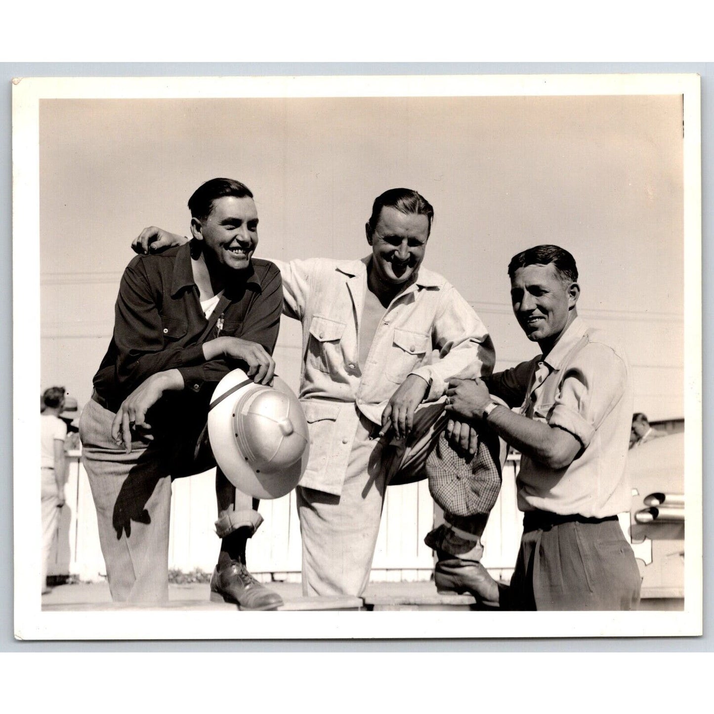 Group Auto Racing Photo at the Track 1940's 4" x 5" VGC Stamped Ed Hitze