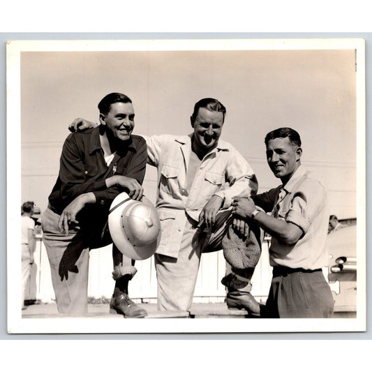 Group Auto Racing Photo at the Track 1940's 4" x 5" VGC Stamped Ed Hitze