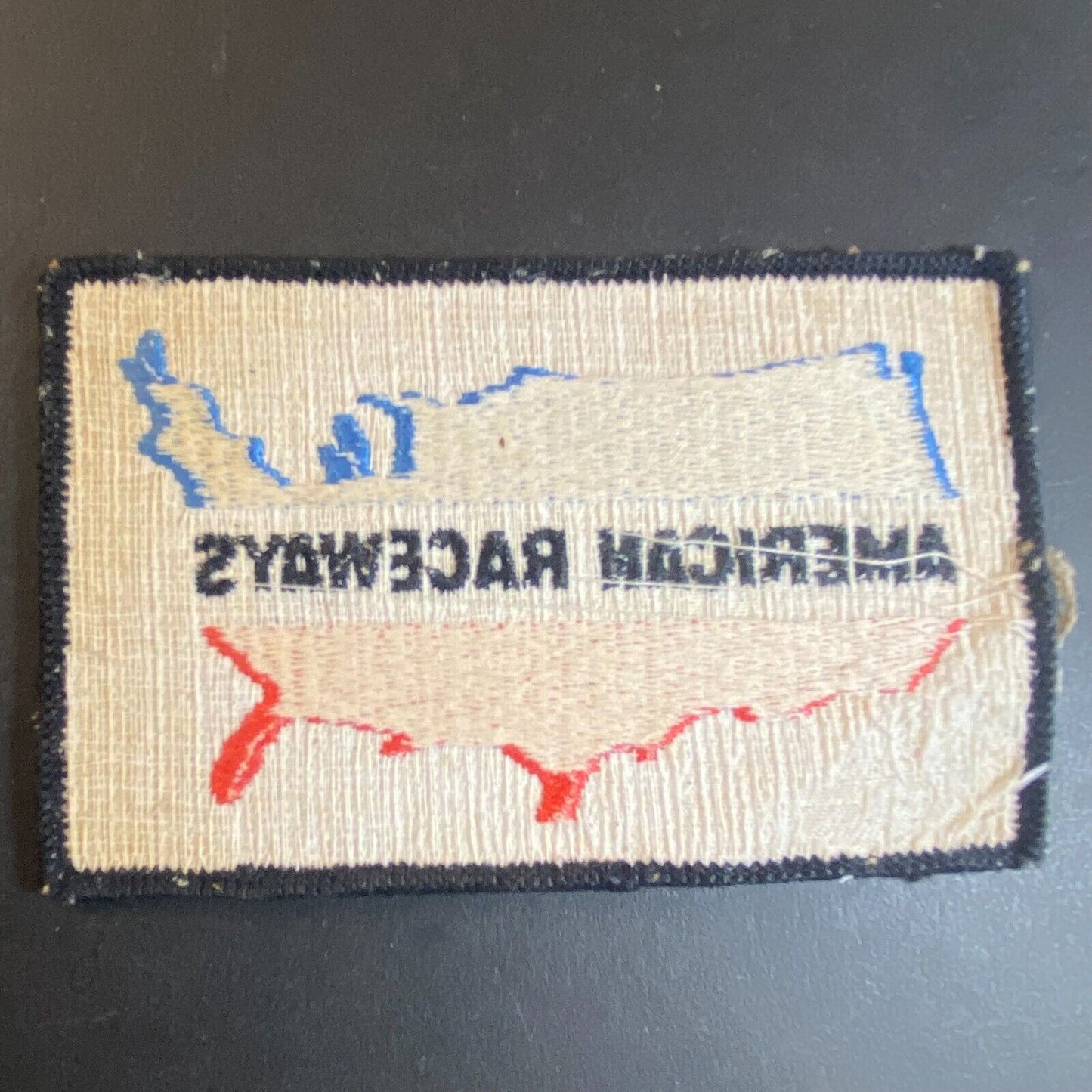 American Raceways Embroidered Patriotic Auto Racing Patch c1970's-80's Scarce