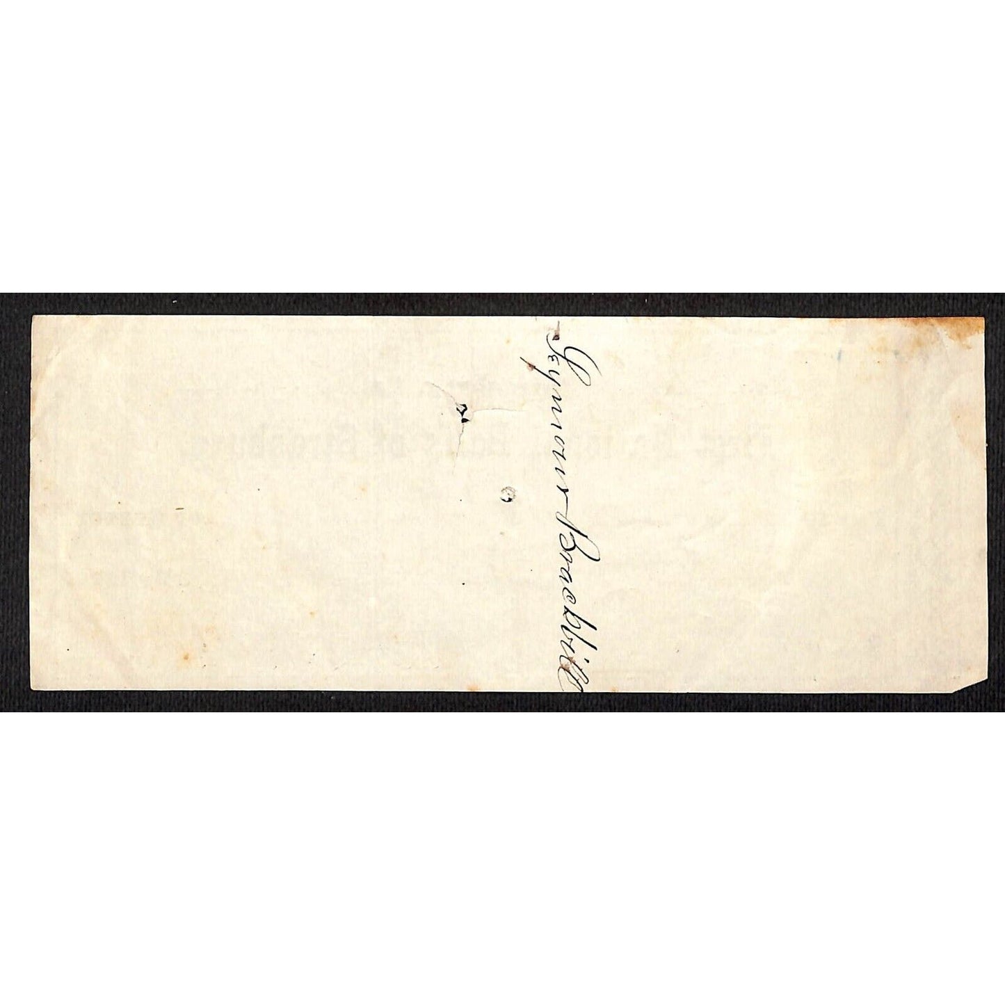 First National Bank of Strasburg, PA Seymour Bracbbill ? 1880 Bank Check