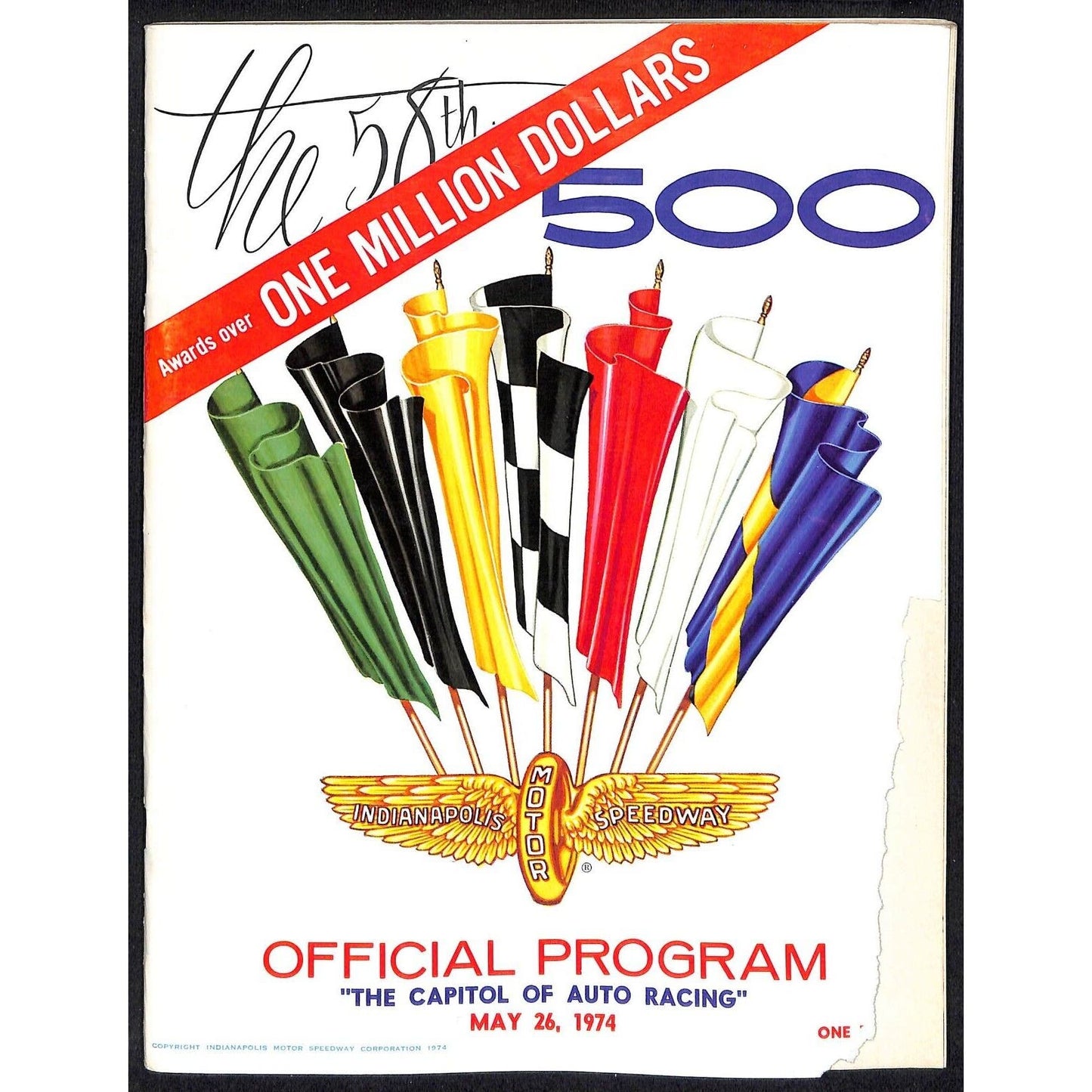 1974 Indianapolis 500 Program Racing VGC 112pp 9oz