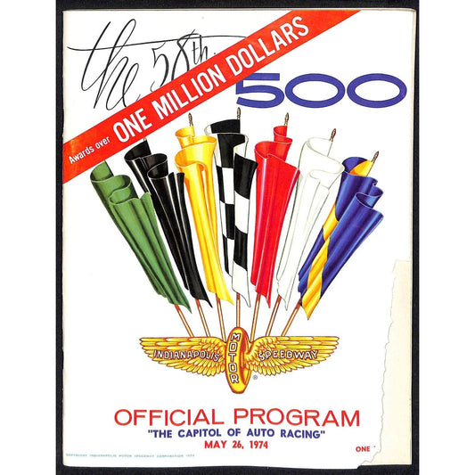 1974 Indianapolis 500 Program Racing VGC 112pp 9oz