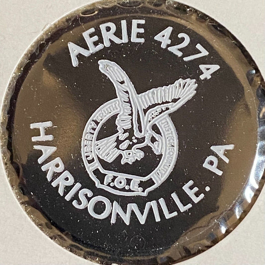 Harrisonville, F.O.E. #4274 c1970's-80's Plastic "G/F One Soda & Tea" Token