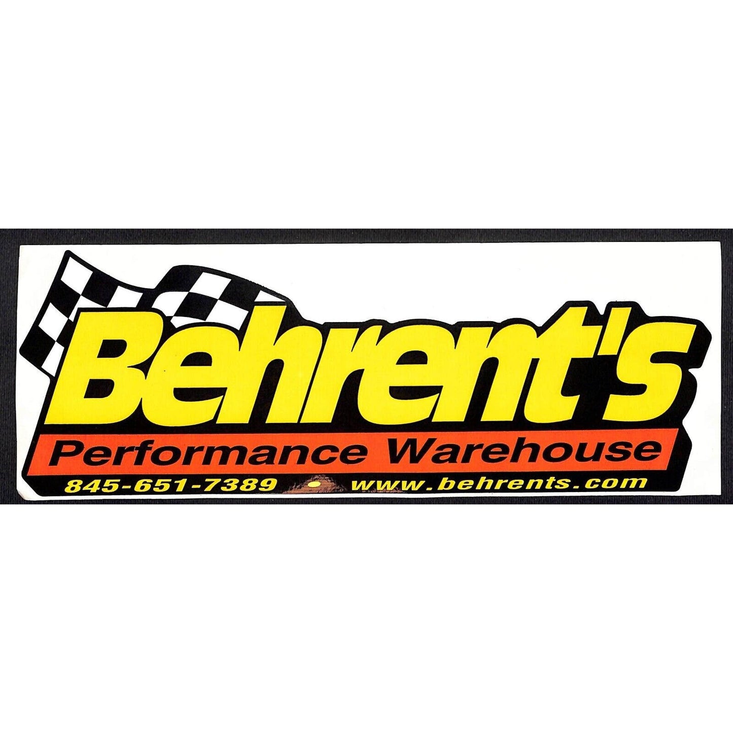 Behrent's Performance Warehouse Sticker c2002 3 1/4" x 9 1/2" VGC