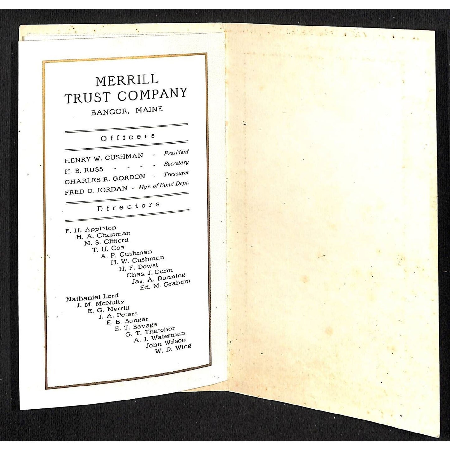 Bangor, ME Merrill Trust Co. 1916 ABC of Estates Booklet & Cover Knowlton*