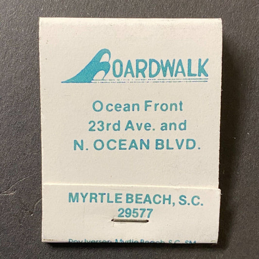 Boardwalk Motel N. Ocean Blvd. Myrtle Beach, SC Full Matchbook c1974-80's