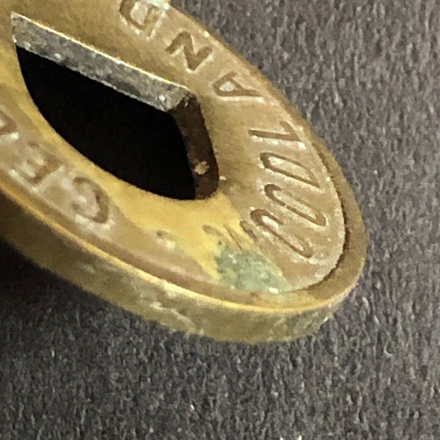 Geo. Dugan Woodland (CA Cigars Billiards) G/F 5c Trade Token c1920s Brass 21mm