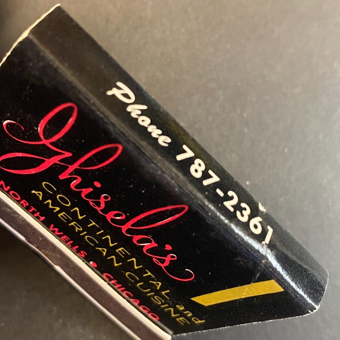 Ghisela's Restaurant Chicago c1960's-73 Full Matchbook Scarce