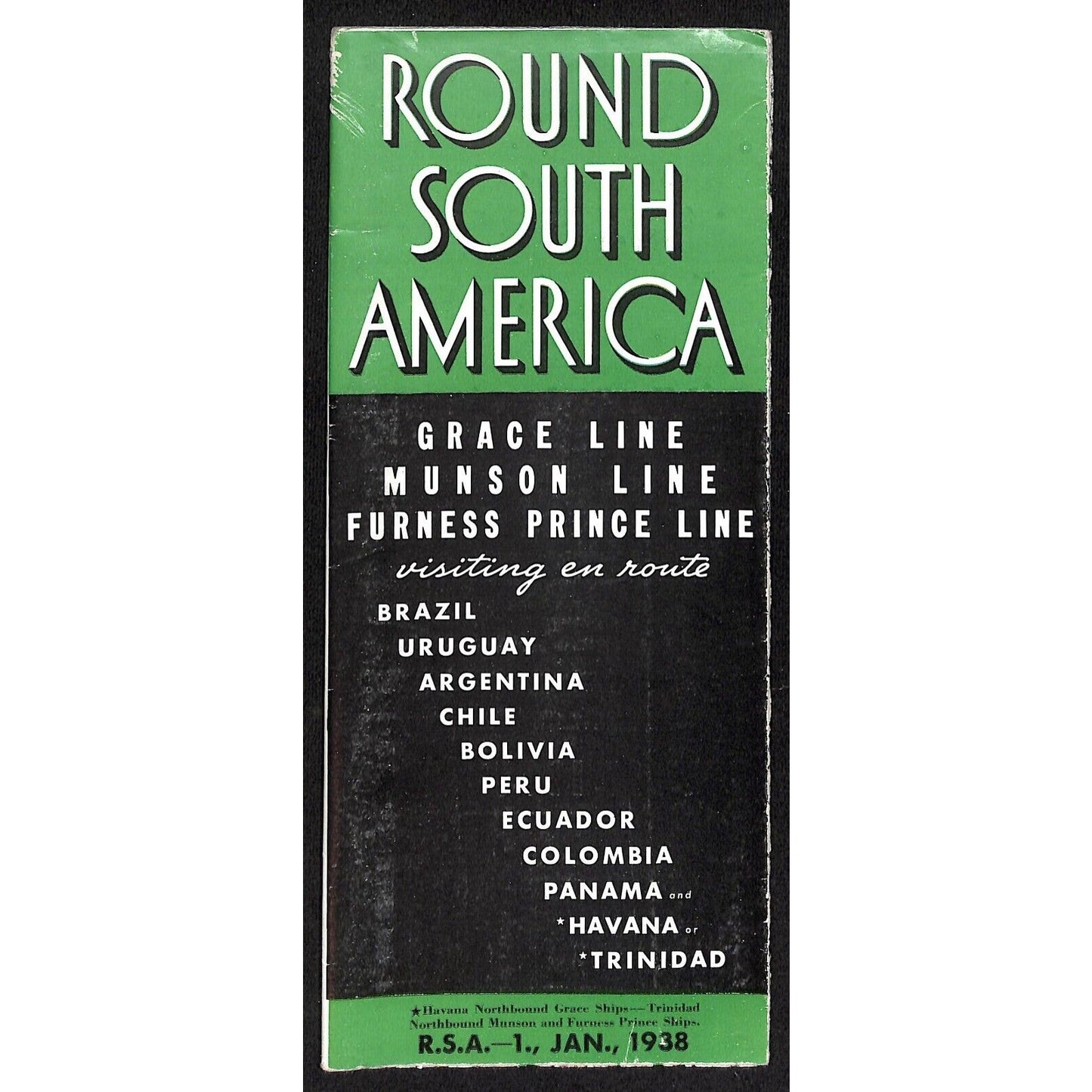 Grace Munson Furness Prince Line Ocean Liner 1938 "Round South America" Brochure