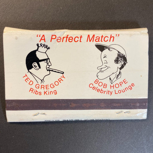 Montgomery Inn Olympic Boathouse Bob Hope Full Matchbook c1975-80's (#3)