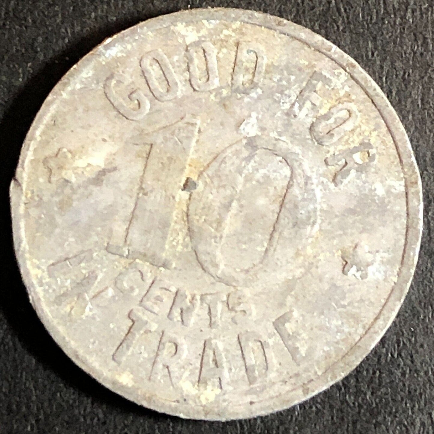 Dunlap (Cigars) 617 Main St. Woodland CA c1920's G/F 10c Alum Trade Token - 21mm