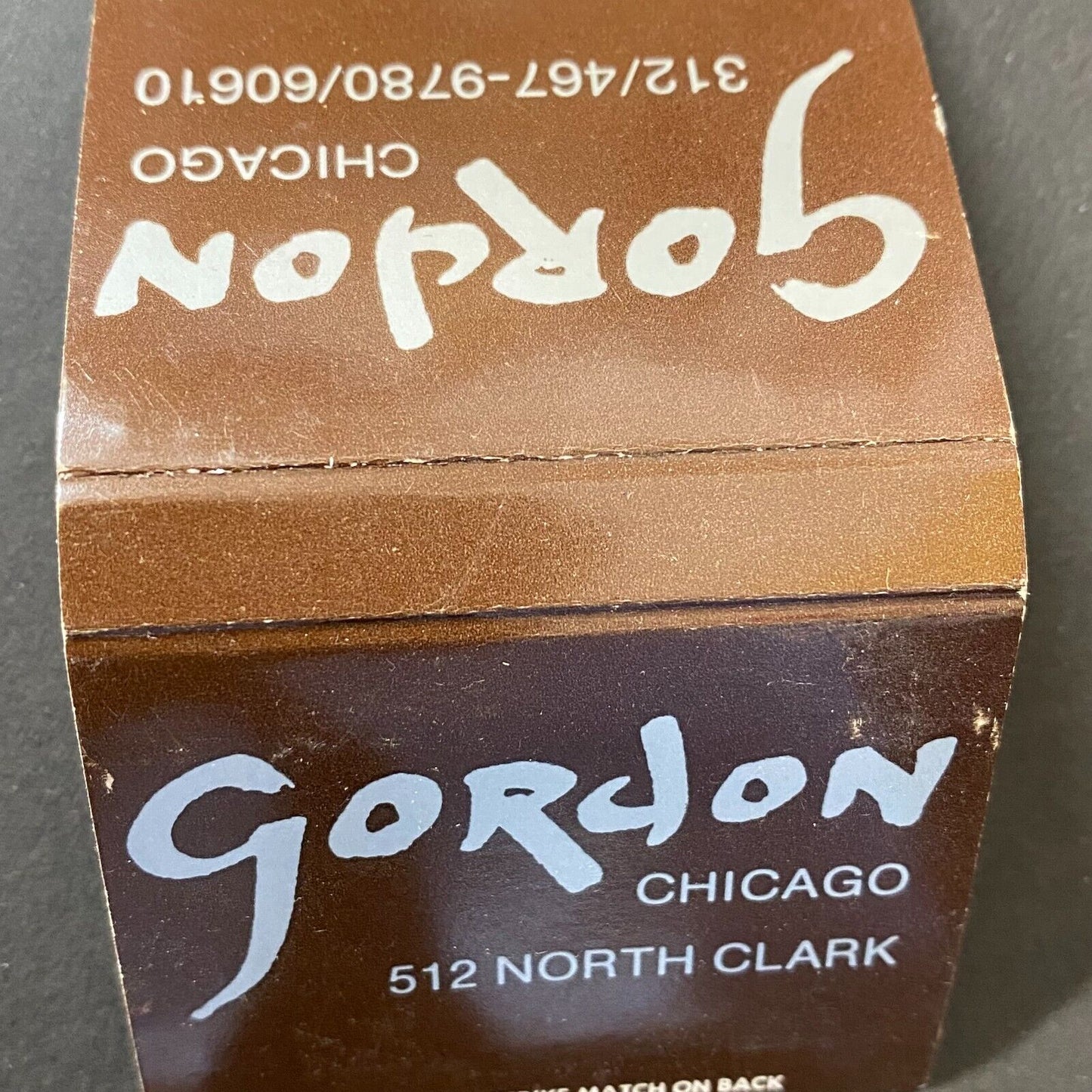 Gordon Restaurant Chicago Full Matchbook c1976-80's - Scarce