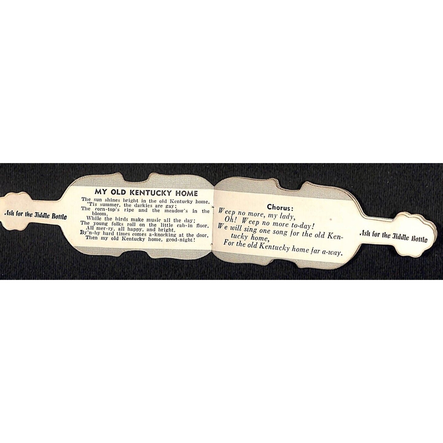 "Songs We Love to Sing" Stephen Foster Bardstown, KY 1937 Small Die Cut Booklet