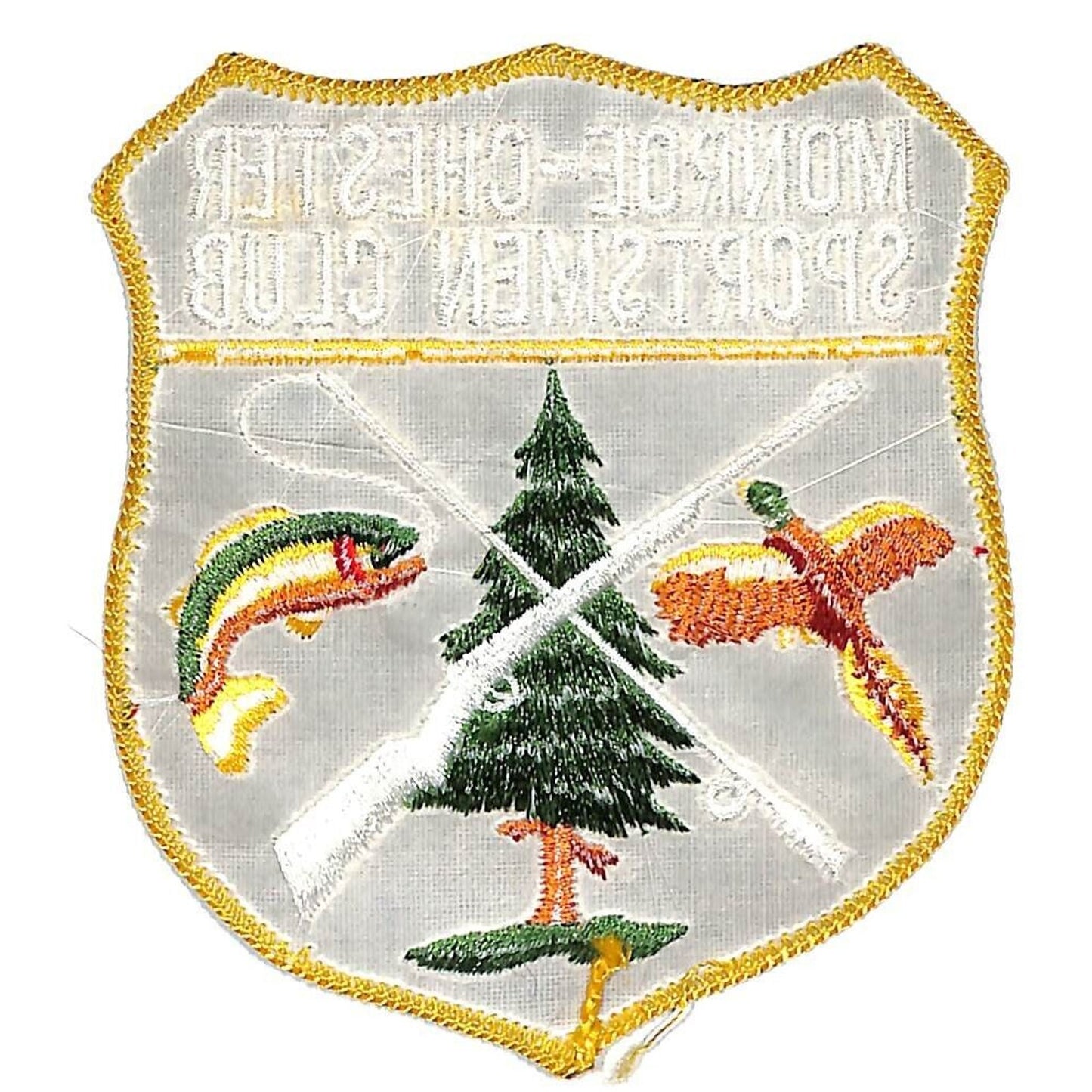 Monroe Chester Sportsmen Club 4.25" Vintage Emb. Patch VGC NOS c1980's Bird Fish