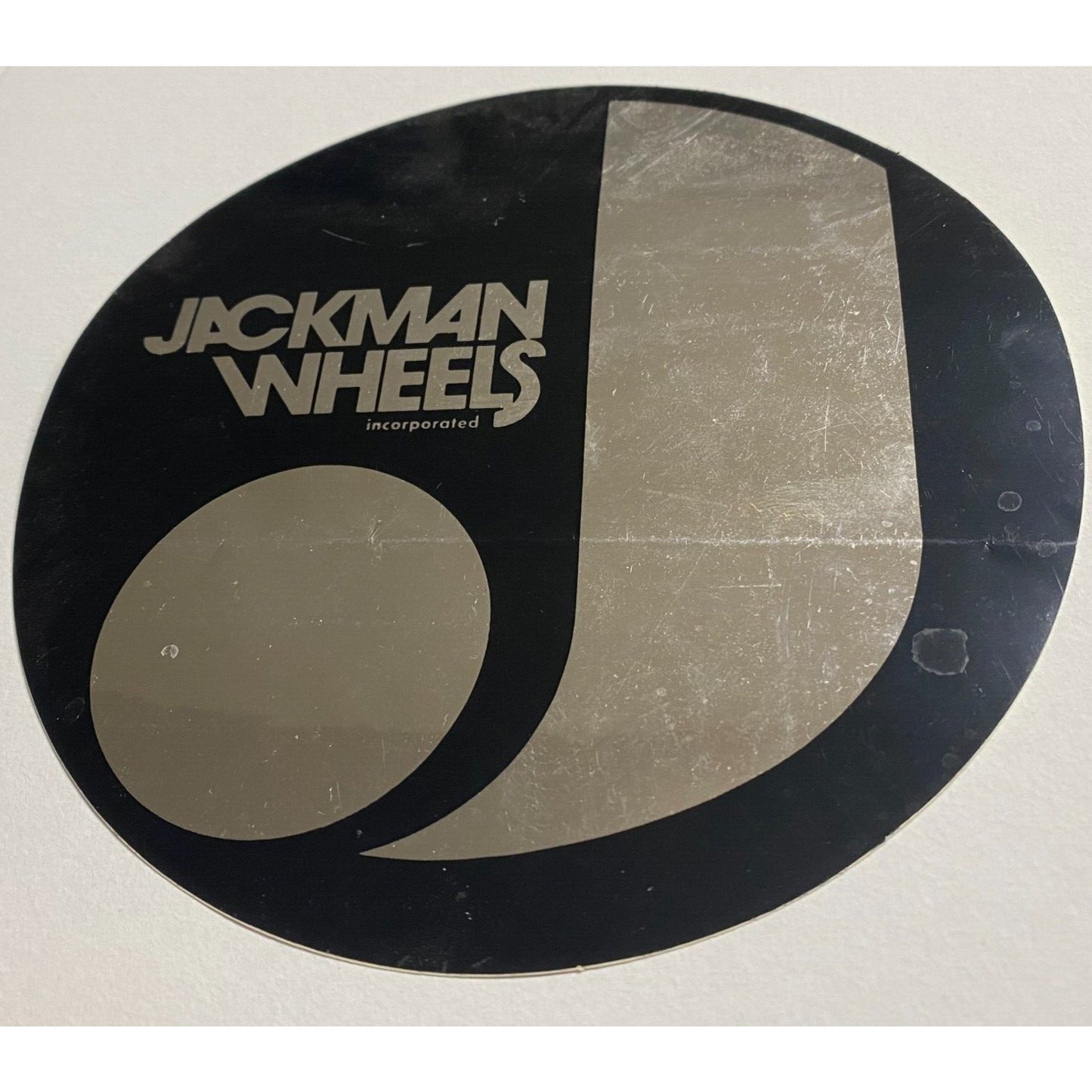 Jackman Wheels Performance 6" Round Original Sticker Black & Mylar c1980's (#1)