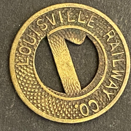 Louisville Railway Brass Good For One Fare Transit Token 16mm