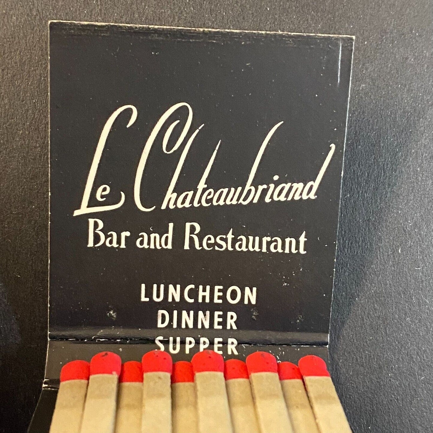 La Salle Hotel Chicago Le Chateaubriand Restaurant c1950's-60's Full Matchbook