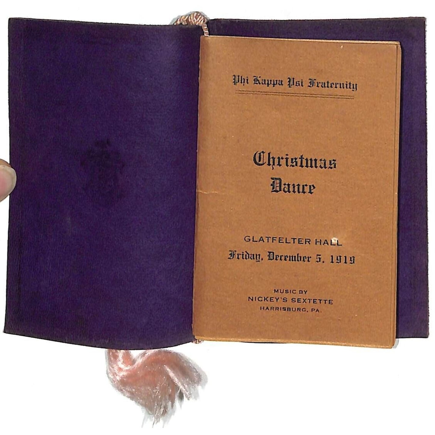 1919 Phi Kappa Psi Glatfelter Hall Fraternity Christmas Dance Suede ? Cover