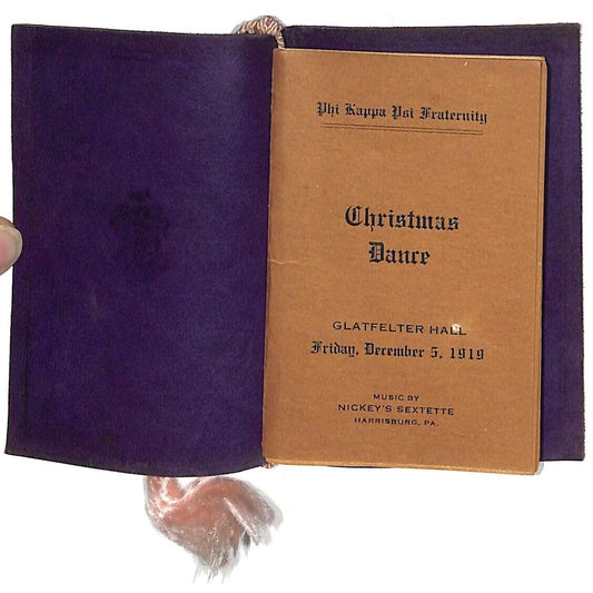1919 Phi Kappa Psi Glatfelter Hall Fraternity Christmas Dance Suede ? Cover