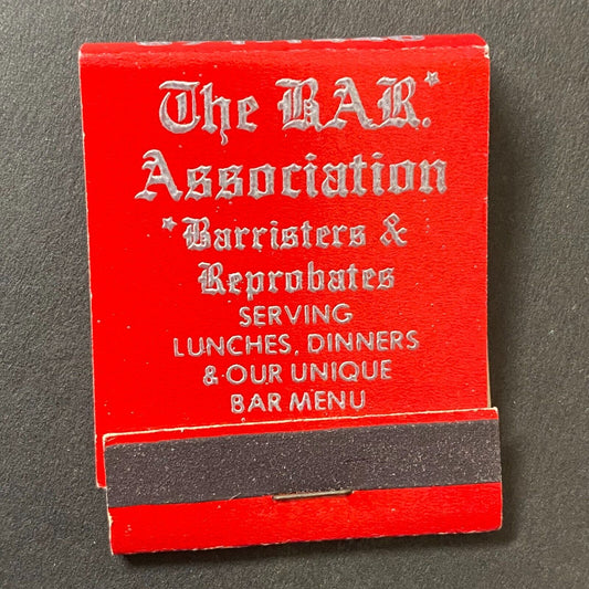 "The Bar Association" Restaurant Chicago Full Matchbook c1965-74 VGC