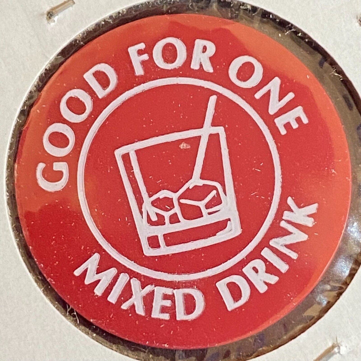 Harrisonville, F.O.E. #4274 c1970's-80's Plastic "G/F One Mixed Drink" Token