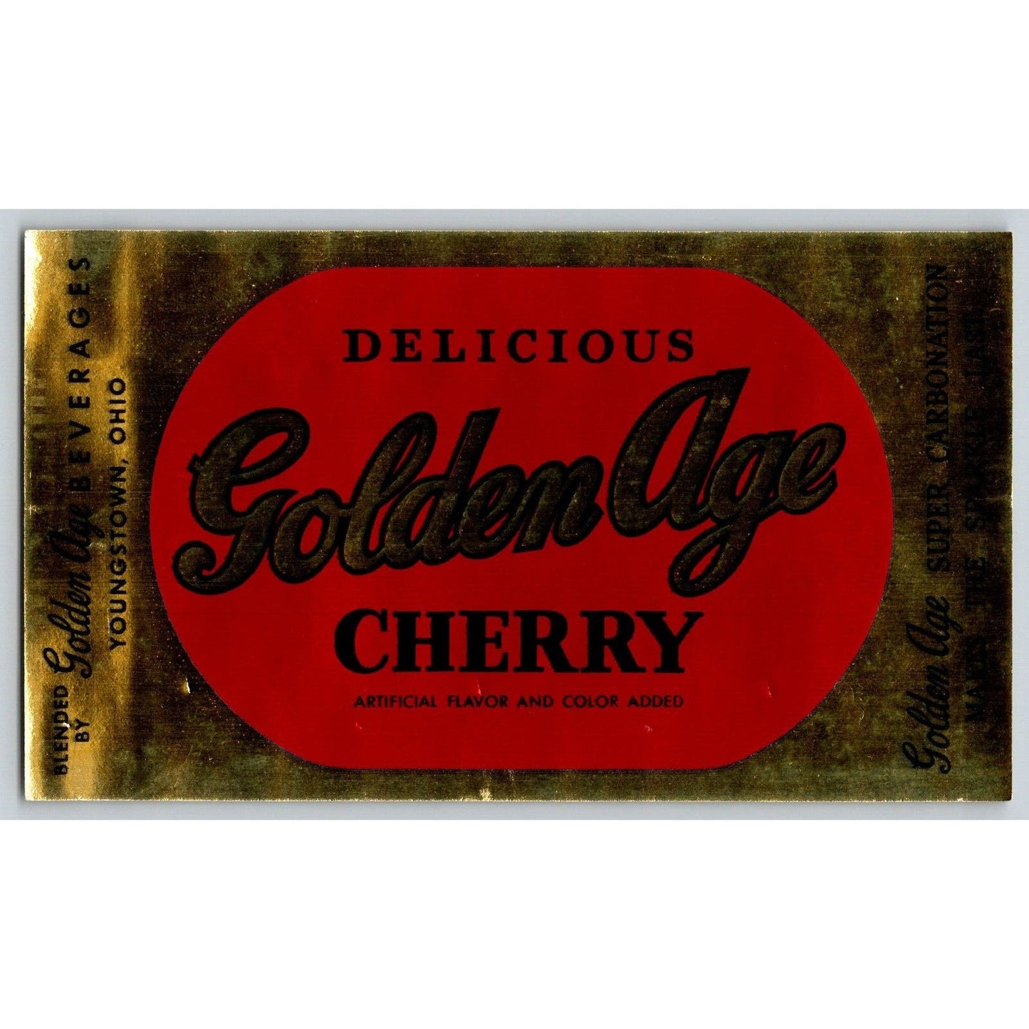 Group of 5 Golden Age Beverages Foil / Paper Soda Label Youngstown, OH c1940's
