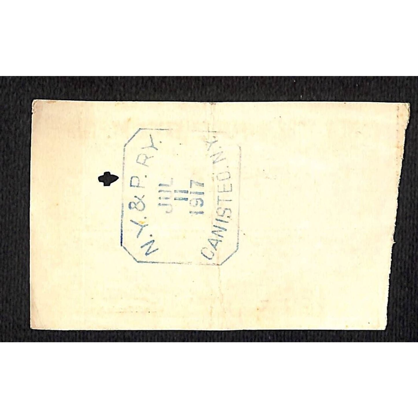 New York & Pennsylvania Railroad RY July 11 1917 Greenwood 1/2 Fare Ticket #5224
