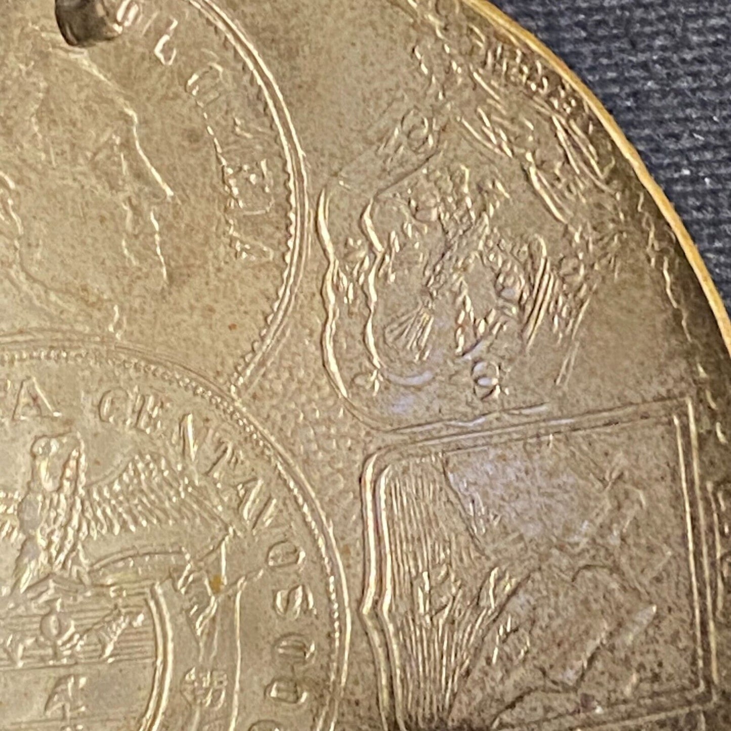 Mexican Cincuenta Centavos Art Metal Hammered Ash Tray 2 3/4" dia. 1 1/8" h