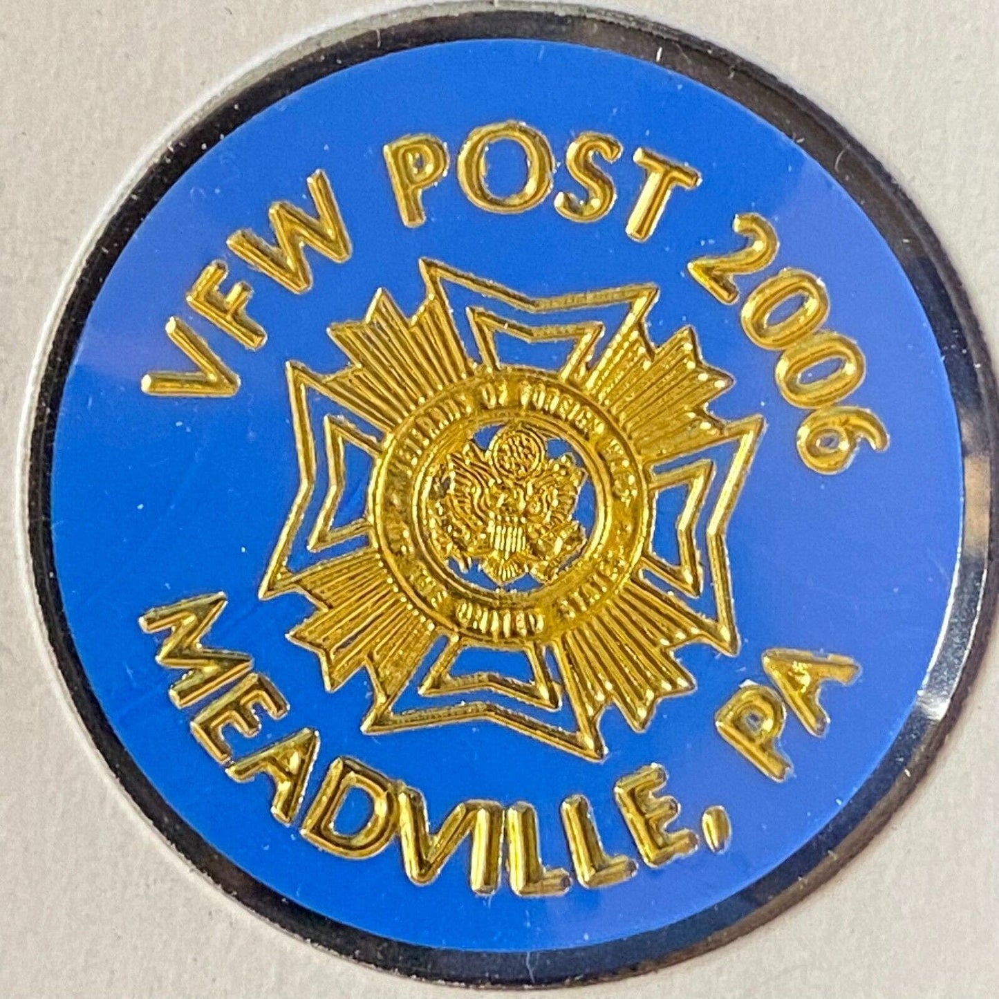 Meadville, PA VFW Post 2006 c1980's Plastic Token "$1.25 Drink"