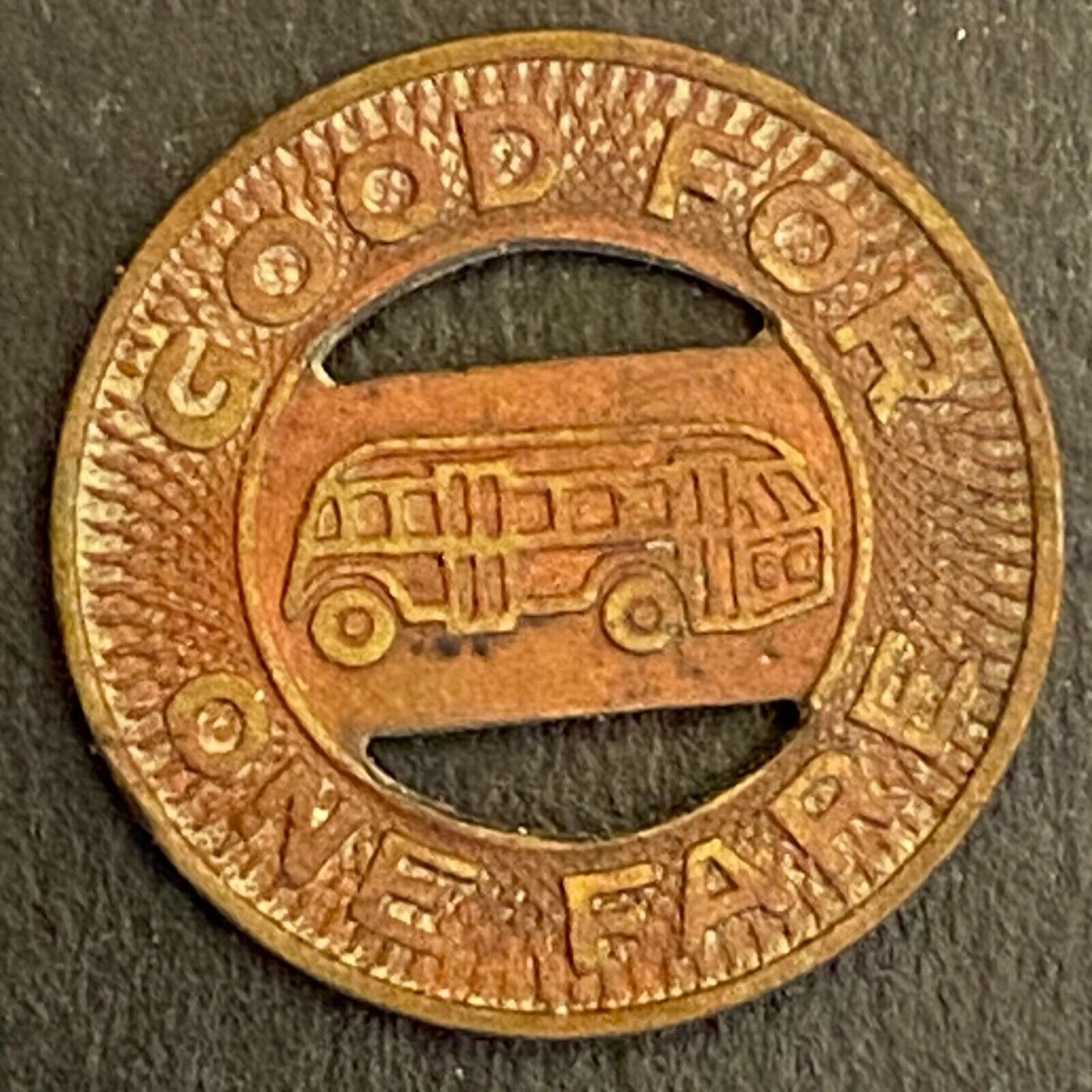 Gastonia Transit Co NC G/F One Fare Bus Transit Token 16mm (#1)