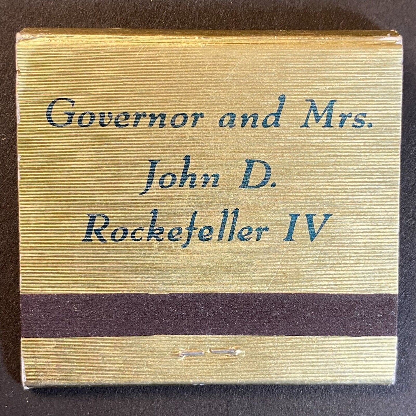 John D. Rockefeller IV WV Governor's Mansion Full Matchbook c1977-85 Scarce