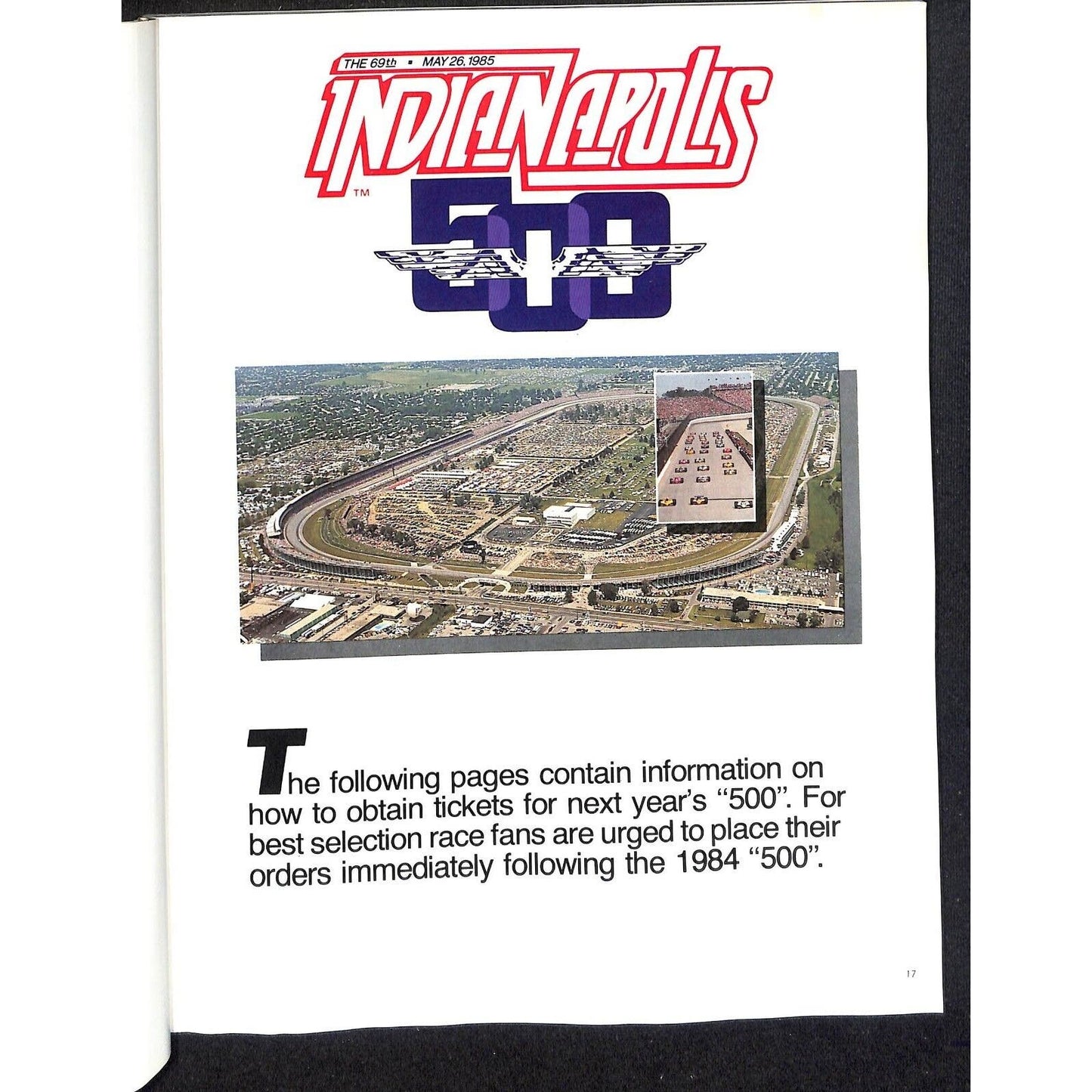 1984 Indianapolis 500 Program Racing VGC 163pp 14oz