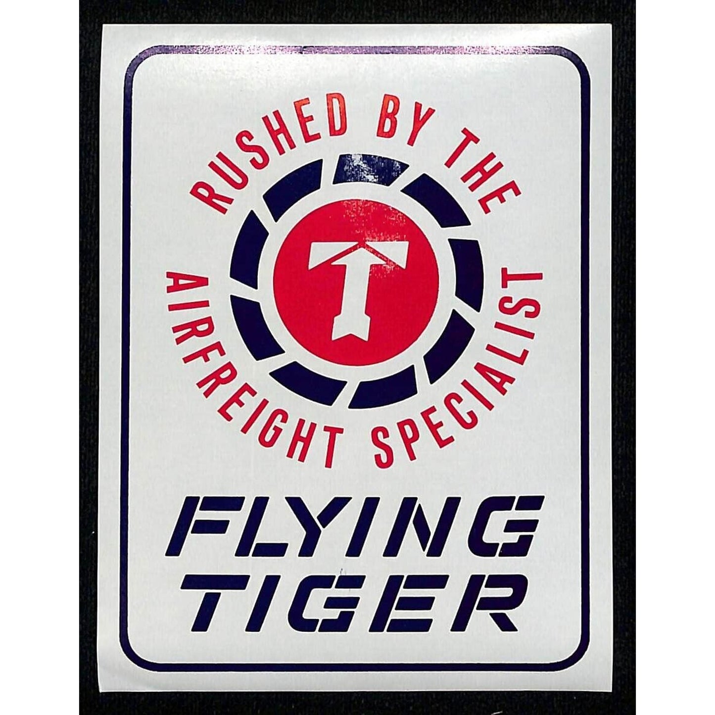 Flying Tiger Line Airfreight Shipping Label Gummed 4" x 5 3/8" c1966 VGC