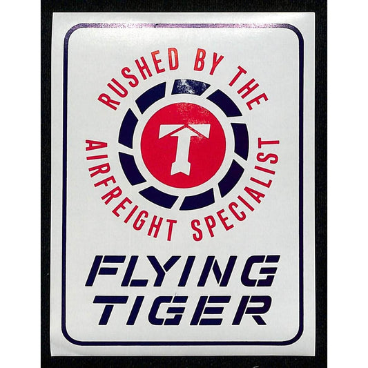 Flying Tiger Line Airfreight Shipping Label Gummed 4" x 5 3/8" c1966 VGC