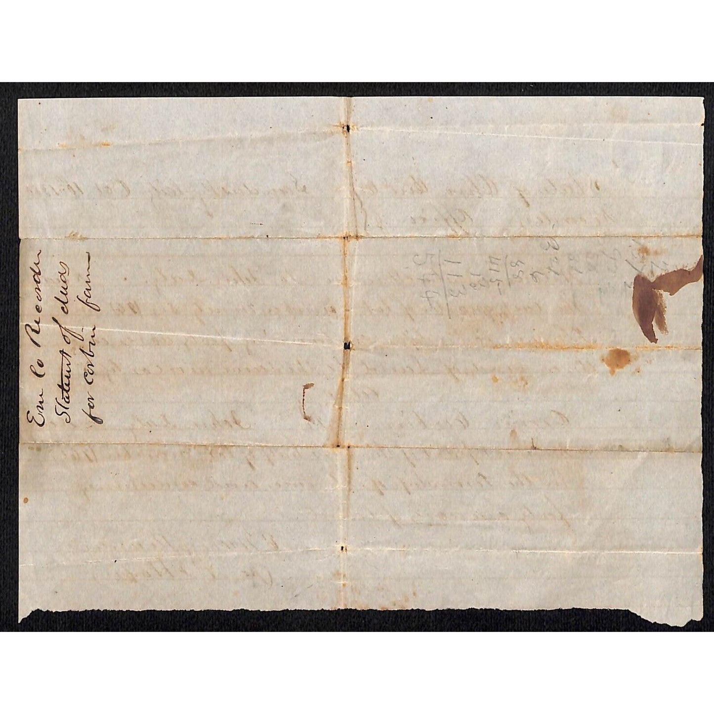1850 State of Ohio Erie County Sandusky Recording Office Doc. 40 Acres of Land