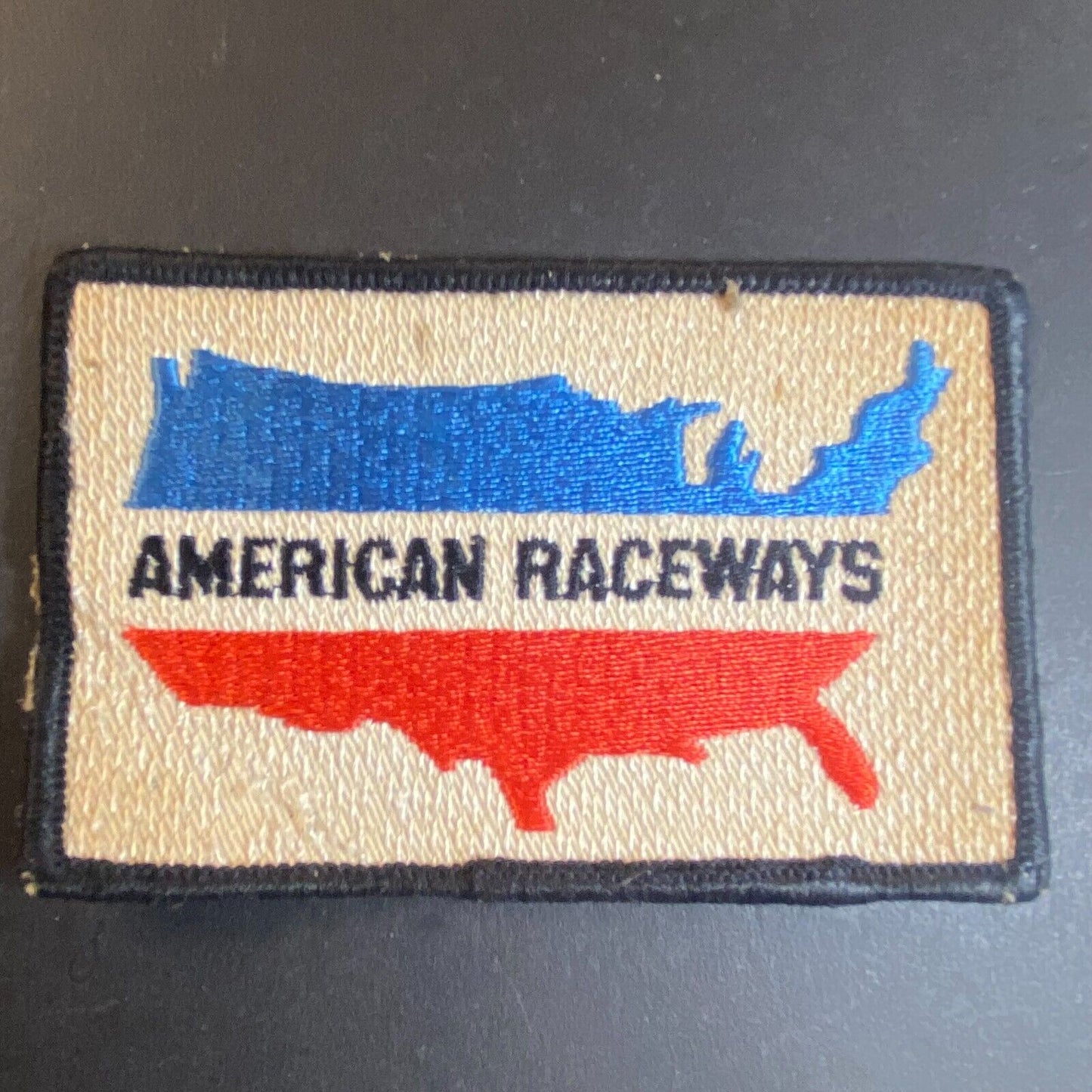 American Raceways Embroidered Patriotic Auto Racing Patch c1970's-80's Scarce