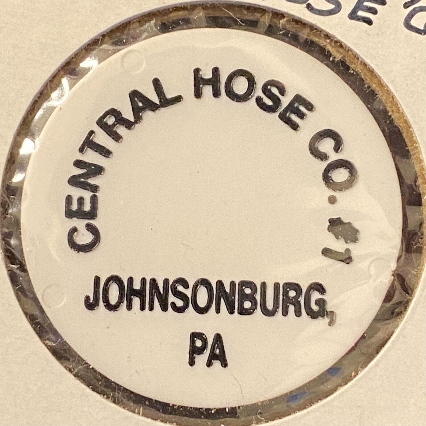 Johnsonburg, PA "Central Hose Co. #1" Social Club c1980's Plastic "Bottle" Token