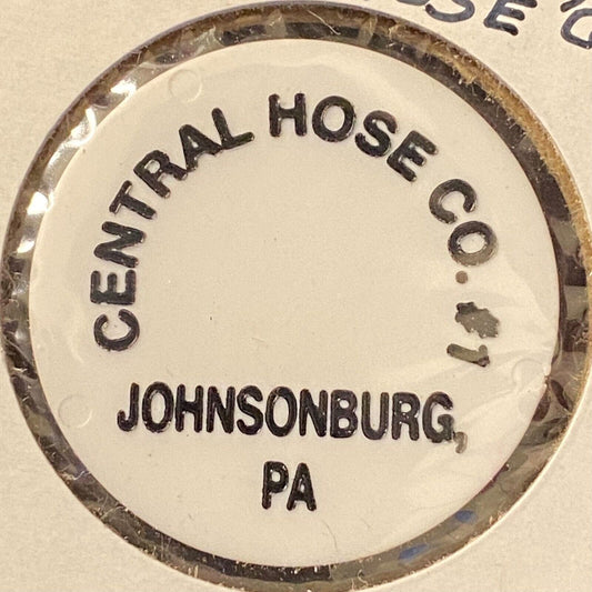 Johnsonburg, PA "Central Hose Co. #1" Social Club c1980's Plastic "Bottle" Token