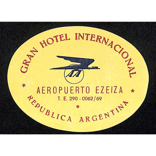 Gran Hotel Internacional Republica Argentina c1940's-50's Luggage Label VGC