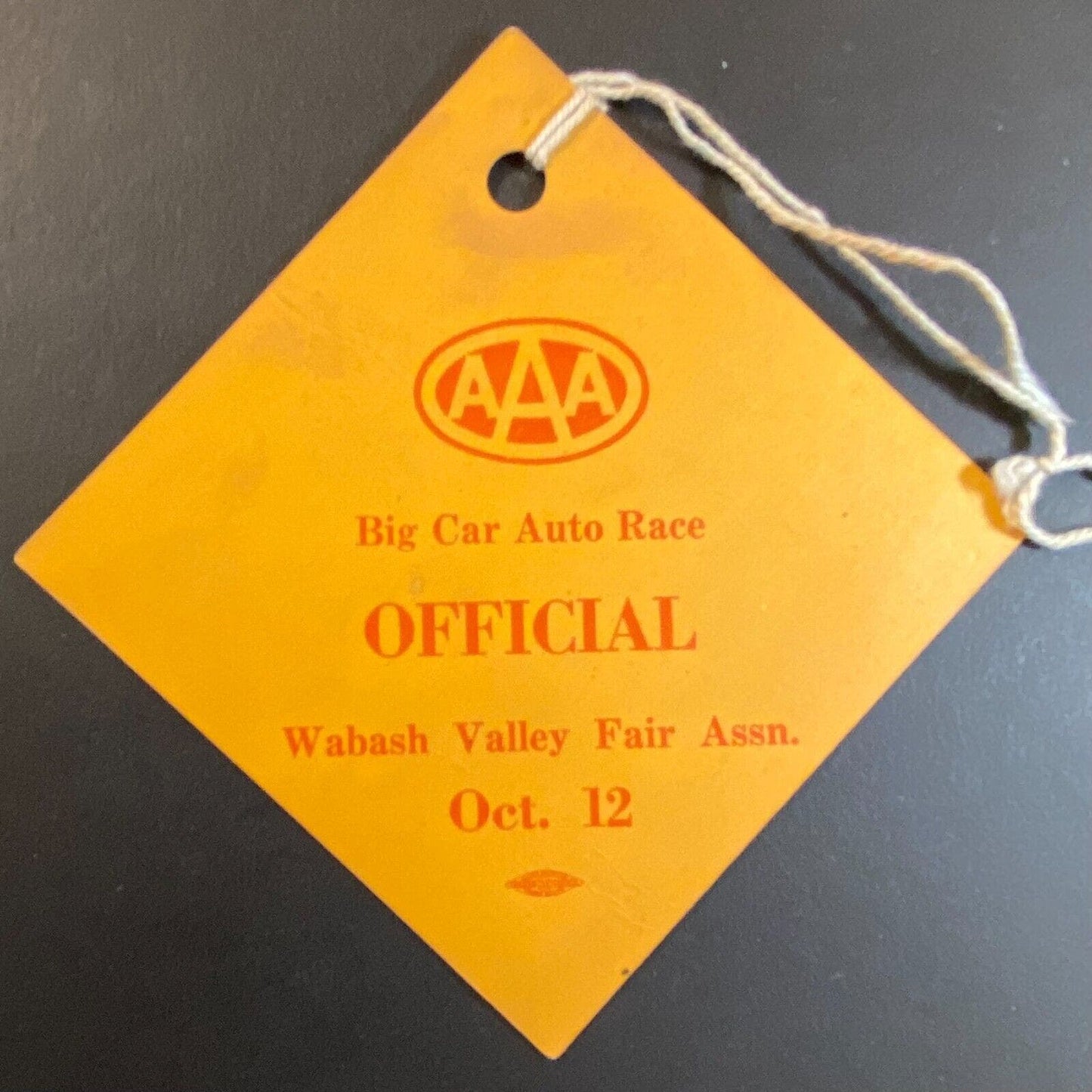 Wabash Valley Fairgrounds Oct 12 1952 AAA Big Car Auto Race Official VGC Scarce